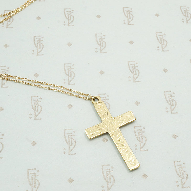 Vintage 14k Gold Cross Dated 1947