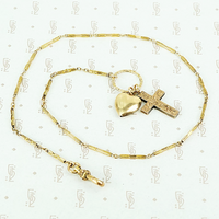 antique heart and cross fancy bar necklace georgian embossed ring
