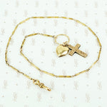 antique heart and cross fancy bar necklace georgian embossed ring