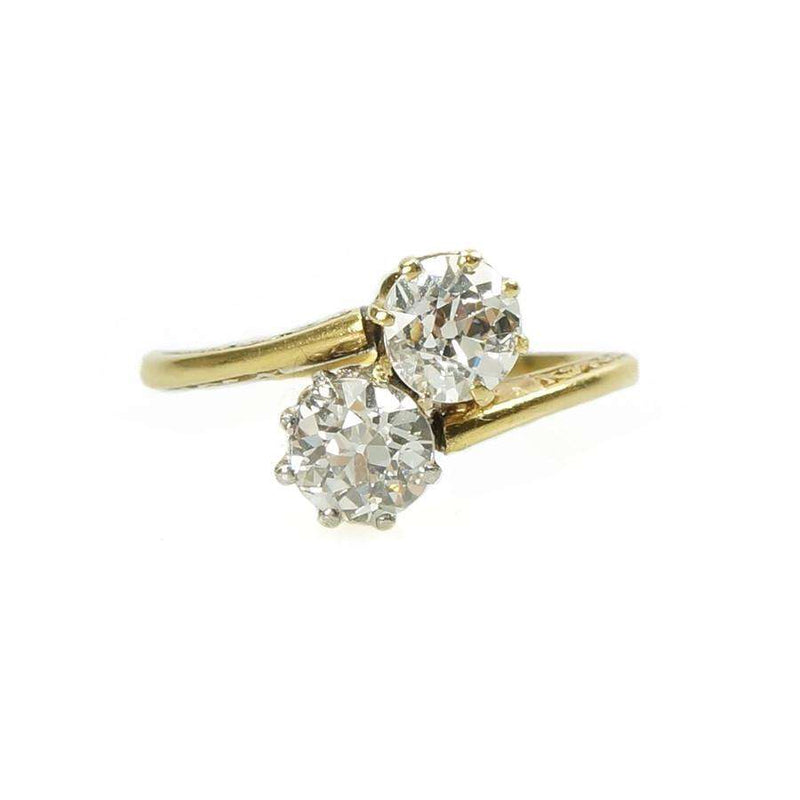 Antique Diamond Toi et Moi Engagement Ring