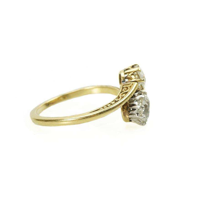 Antique Diamond Toi et Moi Engagement Ring
