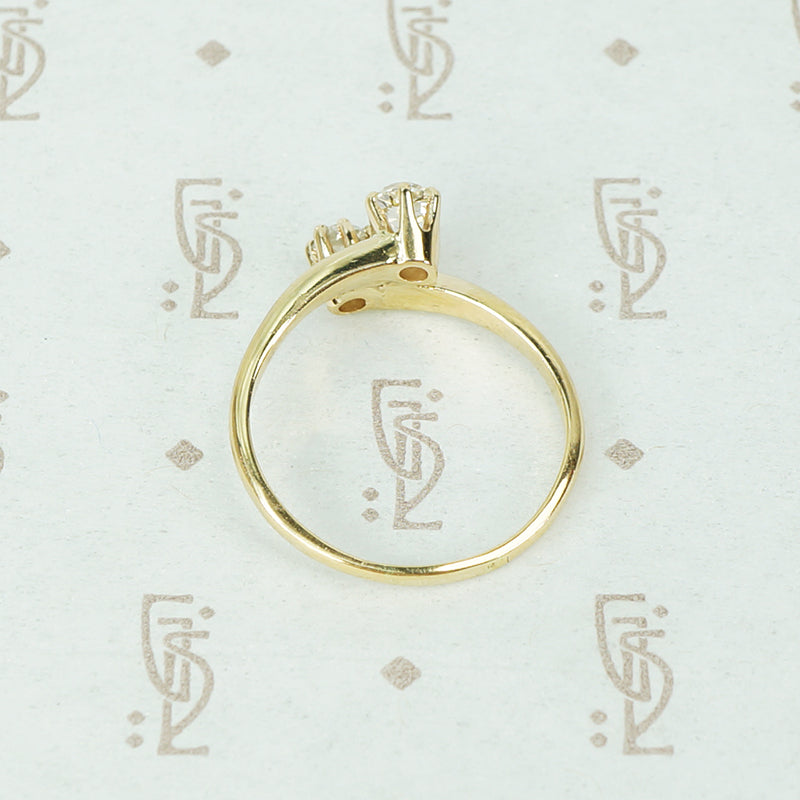 Antique Crossover Old Mine Cut Diamond Ring