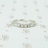 baguette and round diamond curved platinum band 1940's