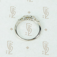 Vintage Platinum Curved Diamond Wedding Band