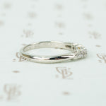 Vintage Platinum Curved Diamond Wedding Band