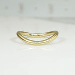West German Curved Green 18k Gold Band