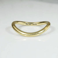 West German Curved Green 18k Gold Band