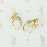 Cushion and Rose Cut Diamond Drop Earrings