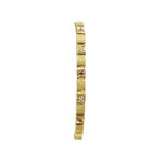 19th c.15k Gold Link Bracelet set wit Rubies and Diamonds