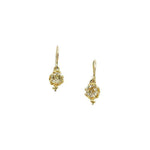 Old Mine Cut Fancy Yellow Diamond Drop Earrings