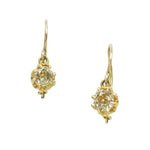 Old Mine Cut Fancy Yellow Diamond Drop Earrings