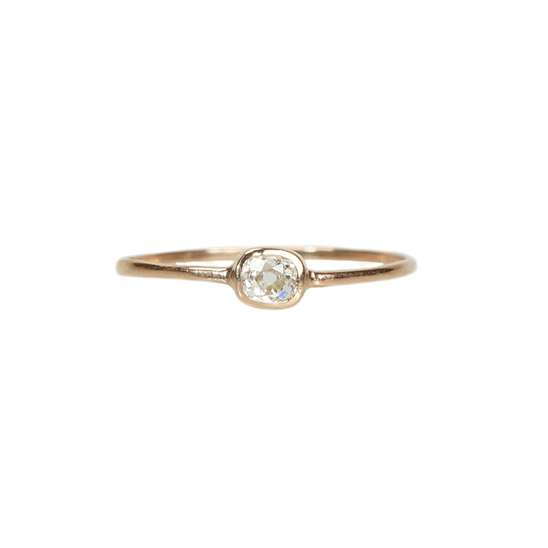 Antique Cushion Cut Diamond in Recycled Rose Gold - Gem Set Love