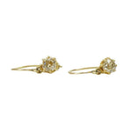 Old Mine Cut Fancy Yellow Diamond Drop Earrings
