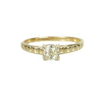 Vintage Matched Yellow Gold Wedding Set with Cushion Cut Diamond