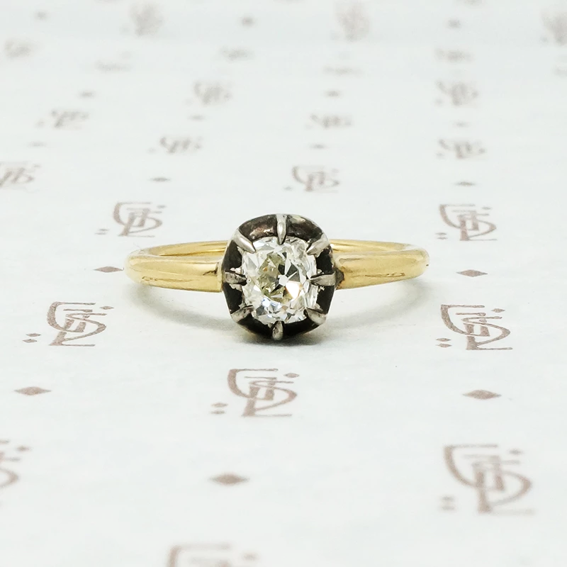 Old Mine Cushion Solitaire Engagement Ring