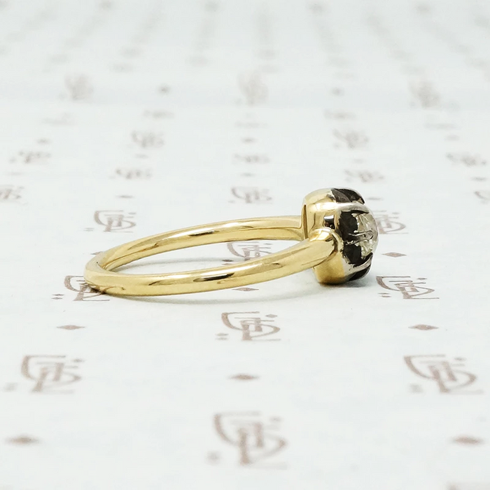 Old Mine Cushion Solitaire Engagement Ring
