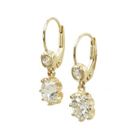 Cushion Cut Diamond Dangle Earrings