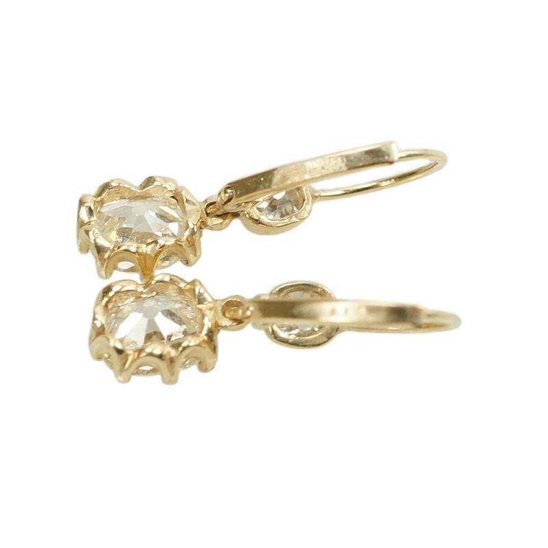Cushion Cut Diamond Dangle Earrings