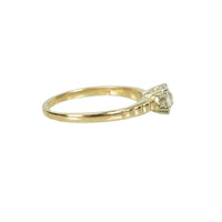 Vintage Matched Yellow Gold Wedding Set with Cushion Cut Diamond