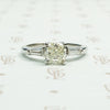 1 carat pale yellow brilliant cushion cut diamond in classic platinum setting circa 1950