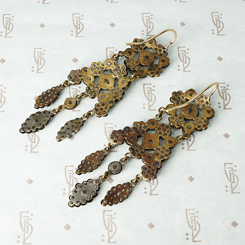 Outstanding Cut Steel Chandelier Earrings