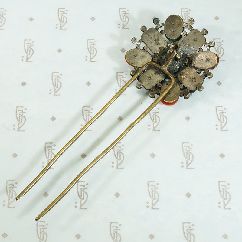 Hardstone and Cut Steel 18thc Hair Pin