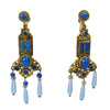 Czchoslovakian art glass and brass screw back earrings