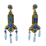 Czchoslovakian art glass and brass screw back earrings