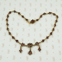 czechoslovakian vintage garnet necklace rose cut