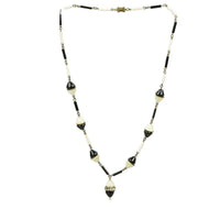 Art Deco Black and White Czech Necklace