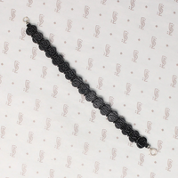 Moulded Black Glass Czech Bead Bracelet
