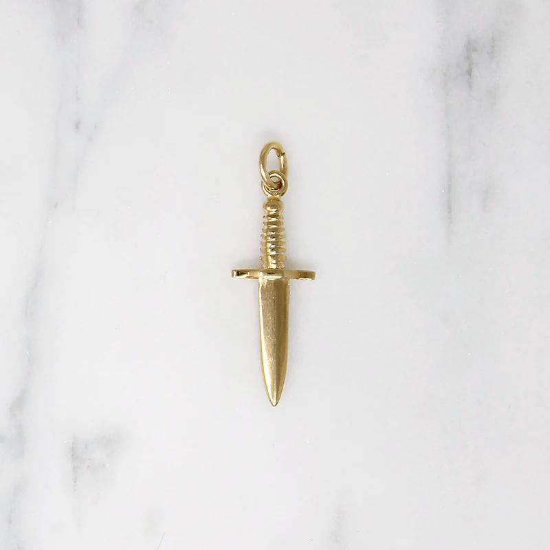 Edgy Little Gold Dagger Charm