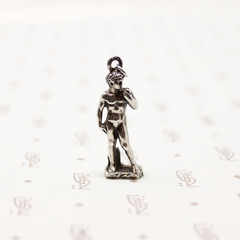 Michelangelo's David Vintage Charm in Silver