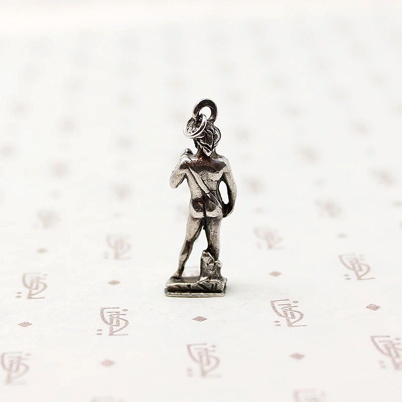 Michelangelo's David Vintage Charm in Silver
