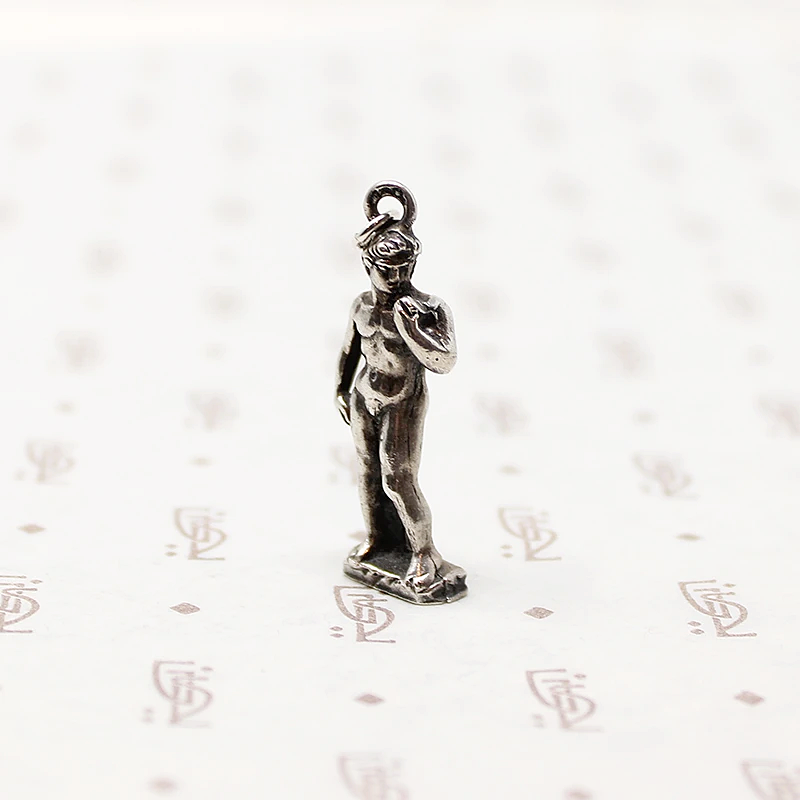 Michelangelo's David Vintage Charm in Silver