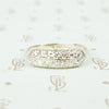 double row diamond white gold band vintage 1940's