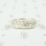 double row diamond white gold band vintage 1940's