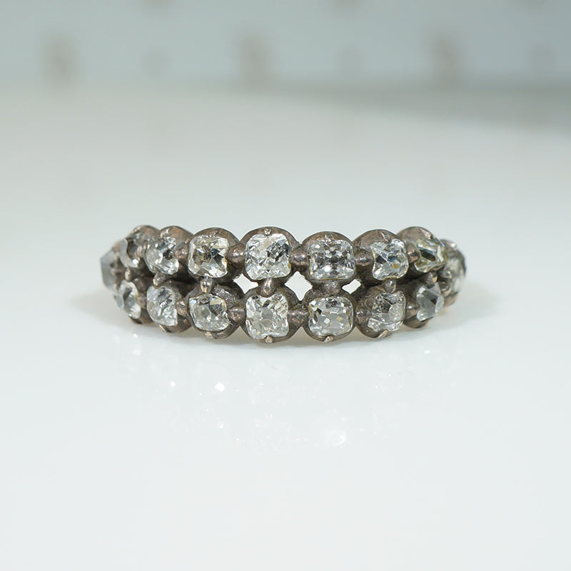 Georgian Double Row Half Hoop OMC Diamond Ring