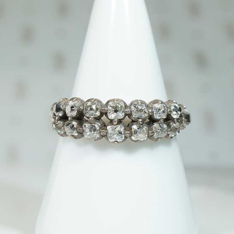 Georgian Double Row Half Hoop OMC Diamond Ring
