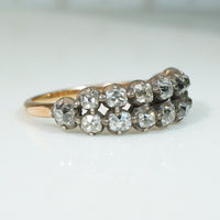 Georgian Double Row Half Hoop OMC Diamond Ring