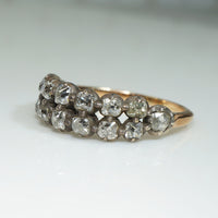Georgian Double Row Half Hoop OMC Diamond Ring