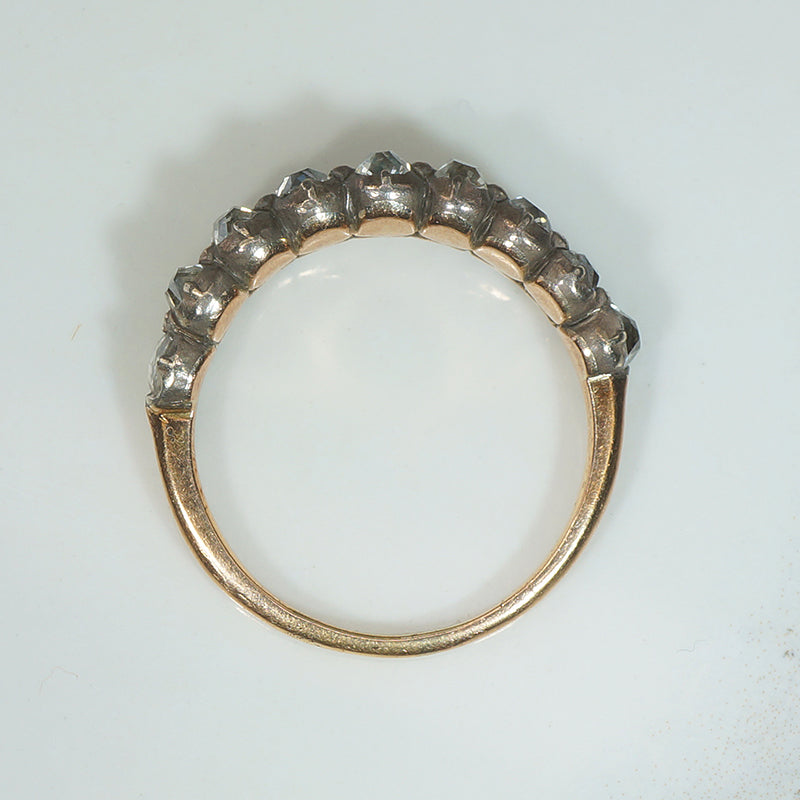 Georgian Double Row Half Hoop OMC Diamond Ring