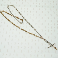recycled chains double chunky figaro with t-bar and swivel hook