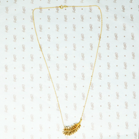 gold vintage feather necklace