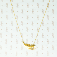 gold vintage feather necklace back