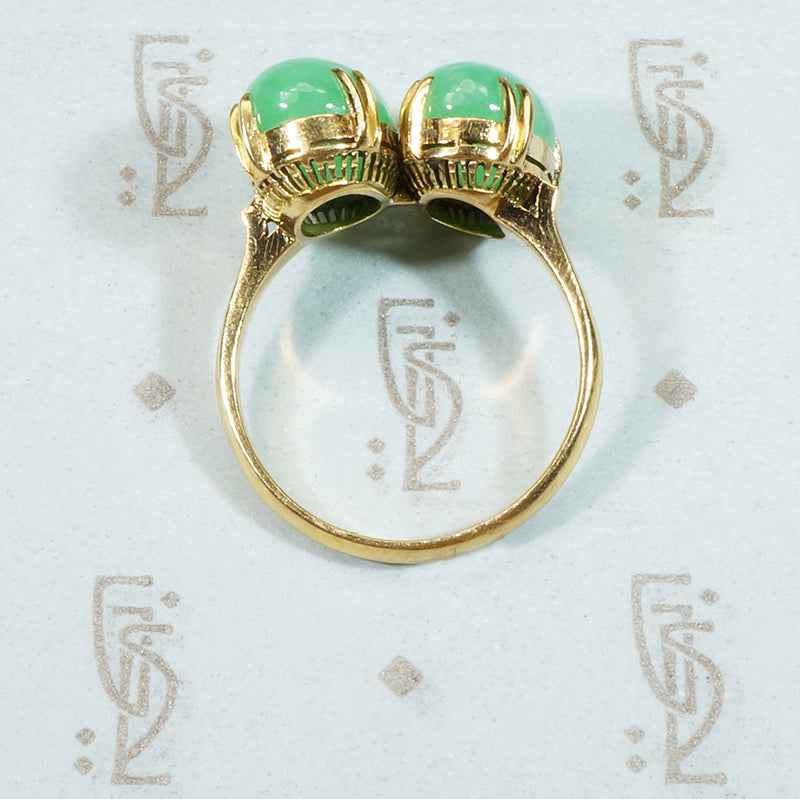 Graceful Beauty A Vintage Jade 18k Ring