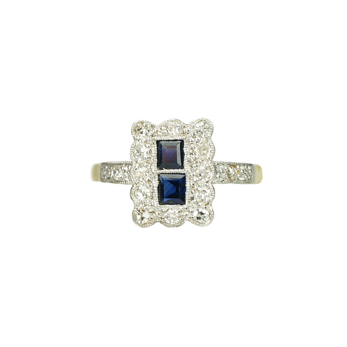 Double Sapphire Edwardian Ring - Gem Set Love