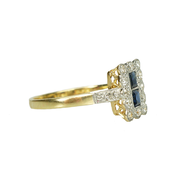 Double Sapphire Edwardian Ring - Gem Set Love