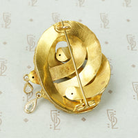 Double Snake Brooch with Rose Cut Diamond Drops