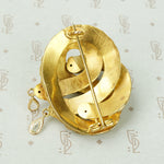 Double Snake Brooch with Rose Cut Diamond Drops